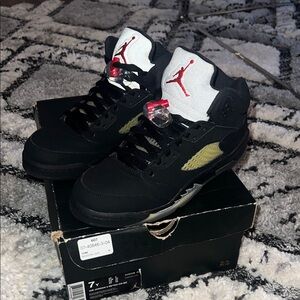 Jordan Black and Red Athletic Shoes